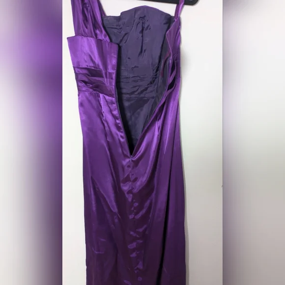 Fashion Finland One Shoulder Purple Long Maxi Dress Sz S Lined Prom Wedding Y2K - Picture 4 of 10
